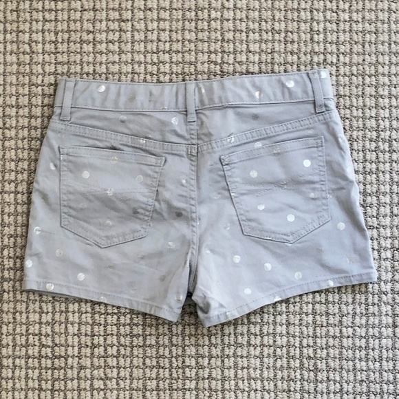 Like new! Girls' Gap gray/silver polkadot shorts - Picture 2 of 4